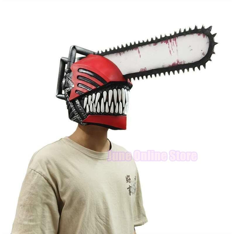 LATEX Chainsaw Man Cosplay Denji Mask Mask Helmet