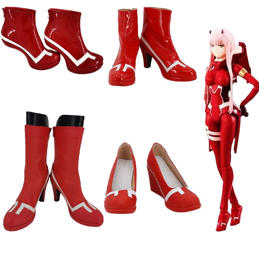 Darling In The Franxx Zero Two Code 02 Red Anime Cosplay Boots