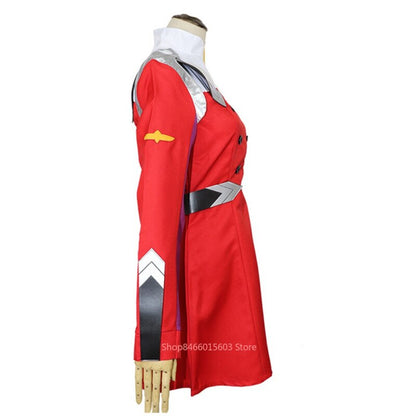 Zero Two Cosplay Costume DARLING In The FRANXX  Dress Uniform Set Headwear Wig