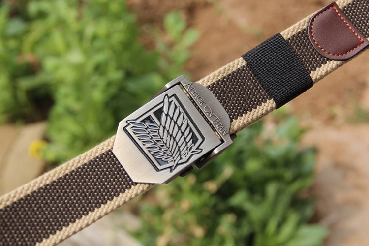 Attack on Titan Survey Corps Belt Shingeki No Kyojin silver alloy buckle black strap mens belts anime cosplay accessories - YouNameIt Anime