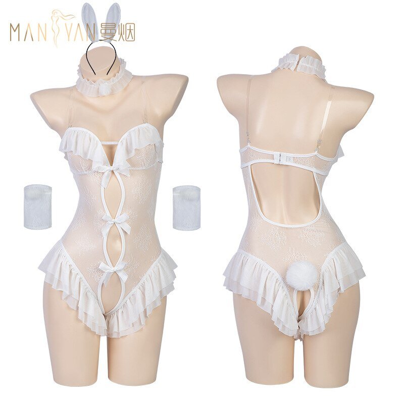 Bunny Cosplay Lace Bodysuit Sexy Lingerie Maid Outfit - YouNameIt Anime